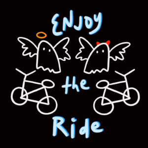 Ghosts riding bikes